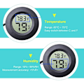 Pikkukuva 3 / 5: 2 Pack Mini Digital Kosteusmittari Lämpömittarit, LCD-näytön kosteusmittari ja mittapää akvaariolle, Matelija, Kilpikonnahäkkisäiliö (B)