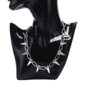 Pikkukuva 1 / 3: Uusi Spike Rivet Punk Kaulus Kaulakoru Goth Rock Biker Link Chain Choker Korut Hfmqv Silver