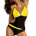 Miniatyrbilde 1 av 2: Dame Push Up Polstret Halter Badedrakt Midje Badetøy Monokini Yellow M
