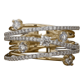 Miniatyrbild 1 av 4: Mode Kvinnor Cross Dual Color Cubic Zirconia Inlagd Ring Bröllop Smycken Present Golden US 10