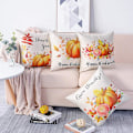 Miniatyrbilde 3 av 5: Høstputetrekk 45*45 cm For Høstdekor Sett med 4 Høsthøst gresskartema Farmhouse Pynteputetrekk til Sofa Sofa Hjemdekoratio Pumpkin Theme