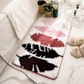 Pikkukuva 1 / 5: Yksinkertainen Nordic Home Flocked -mattolattiamatto, liukumattomat, imukykyiset lattiamatot makuuhuoneessa ja kylpyhuoneessa (