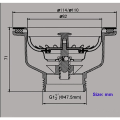 Miniatyrbillede 3 af 5: Vask afløb uden overløb rustfrit stål kurv ø 110 mm 1½", Rustfrit stål + ABS Afløb + Kurv