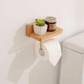 Pikkukuva 4 / 5: Puinen wc-paperiteline hyllyllä itsekiinnittyvä seinään kiinnitettävä wc-paperiteline kylpyhuoneeseen LYCXAMES