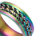 Miniatyrbilde 3 av 5: Kjede Roterbar Kjede Glitrende Smykker Gave Menn Finger Ring For Club Golden US 6