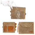 Miniatyrbilde 3 av 4: Beige lerretsforkle Multifunksjonelt lommeforkle Quick Release Spenne Justerbart forkle
