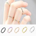 Miniatyrbild 2 av 5: Fingerring Elegant slät yta minimalistisk enkel stil tunn staplingsring för födelsedag Rose Gold US 12