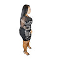 Pikkukuva 2 / 4: Sexy Plus Size mesh, läpinäkyvä Bodyconin minimekko XL