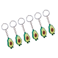 Miniatyrbillede 2 af 2: 6 stk Simulering Avocado Nøglering Frugtformet Nøglering Pung Taske Vedhæng Gaver Tilbehør