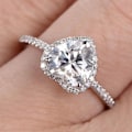 Miniatyrbilde 5 av 5: Kvinner Ring Hjerteform Rhinestones Smykker Galvanisering Mote Utseende Fingerring til bryllup US 6