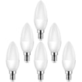 Pikkukuva 1 / 4: 6 kpl E14 Pieni Edison Ruuvi (ses) Halogeenipolttimoa vastaavat led-lamput 40w C37 400lm 3000k lämmin valkoinen