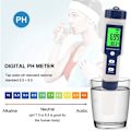 Miniatyrbillede 2 af 5: Elektronisk PH Meter Tester, 5 i 1 PH Tester Lommetermometer Vandkvalitet PH EC Salt TDS til hjemmet, poolen, akvariet Wa