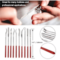 Miniatyrbillede 2 af 5: 10 Pack Assorted Mini Diamond Files Set Rund Firkantet Flad Nål Til Metal Juvelerer Glas Træskærerhåndværk 3x140 mm Cisea