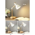 Miniatyrbillede 2 af 5: Creative Nordic Wooden Skrivebordslampe Sammenfoldelig Jern Bordlampe Øjenbeskyttelse Læselampe til Stue Soveværelse Boligindretning