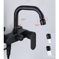 Miniatyrbild 5 av 5: Toalett Bidé Spray, Mässing Bidé Spray Väggmonterad Handdusch Blandarsats Toalett Dusch Kit ,