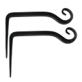 Pikkukuva 5 / 5: Kukkaripustusteline, rautainen seinäkoukku Kukkaripustusteline 2kpl musta 2PCS BLACK