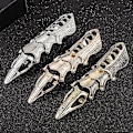 Pikkukuva 2 / 4: Retro Punk Gothic Armor Sormus Taivutettava Metalli Assassin Scroll Joint Knuckle Metal Full Finger Sormukset Miehille Naiset Korut