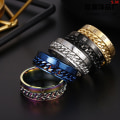Miniatyrbillede 2 af 5: Unisex Fashion Titanium Stål romertal Twist Chain Ring Party smykker gave Black US 7