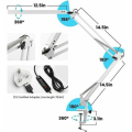 Miniatyrbillede 5 af 5: LED-bordslampe, 14W foldbar arkitektbordlampe med klemme, 10 lysstyrkeniveauer x 3 farvetilstande, justerbar bordlampe