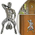 Miniatyrbilde 1 av 4: Dørklokke Harpiks Ornament Utendørs hage dekorasjon statue silver