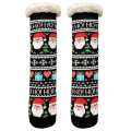 Miniatyrbillede 2 af 2: Unisex tøflerstrømper juleplys julefleecestrømper Black