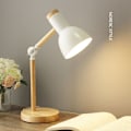 Miniatyrbillede 1 af 5: Creative Nordic Wooden Skrivebordslampe Sammenfoldelig Jern Bordlampe Øjenbeskyttelse Læselampe til Stue Soveværelse Boligindretning