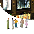 Miniatyrbild 3 av 5: 3 X 100 st/ set Människor Figur Bärbar Utsökt Textur Abs Levande Målad Figur För Sandbord Modell