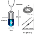 Miniatyrbild 2 av 5: Mens Medicin Kapsel Behållare Pill Hänge Halsband, kremering Ask Urn Cross Minnessak Smycken
