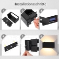 Miniatyrbillede 5 af 5: 24W indendørs/udendørs væglampe, moderne LED udendørs væglampe Varm hvid 2700K-3000K IP65 Vandtæt, 120° Justerbar Bea