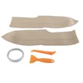 2 st Microfiber Läder Främre Dörrpanel Armstödsskydd Anti-rep Ersättning för Civic 2005 2011 Beige