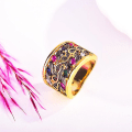 Miniatyrbillede 3 af 4: Gotisk stil luksus multicolor imiteret ædelsten belagt forlovelsesring smykker gave US 6