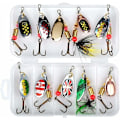 Miniatyrbillede 1 af 5: 10 stk. fiskelokker, fiskeskeer, kunstigt lokkemiddel, fiskelokkemiddelsæt, spinnerbait med opbevaringsboks, fiskegrej