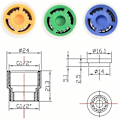 Miniatyrbillede 4 af 5: 4 stykker brusereducer, Reguleret Flow Shower, Shower Flow Regulator, Water Flow Restrictor, Holdbar kobber Shell Shower Flow Restrictor til Hotel, B