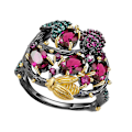 Miniatyrbillede 3 af 5: Gothic Faux Ruby Tree Branch Bee Kvinder Finger Ring Party Banket Smykker Gave US 9