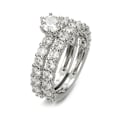 Miniatyrbillede 1 af 5: 1 par Kvinder Ring Fuld Rhinestone Indlagt Ikke-fading Letvægts Symmetrisk Bryllup Circle Til Fødselsdag US 10