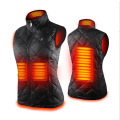Miniatyrbillede 1 af 5: Dame Opvarmet Vest, USB Elektrisk Opvarmningsvest Jakke black M