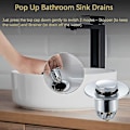 Miniatyrbild 5 av 5: Diskbänksplugg Pop-upuniversal Diskpropp Rostfritt stål Koppar Anti-blockerad Popup Avloppsfläns med avlopp Kök Badrumsavloppsplugg Fliter (34~40mm)