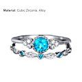 Miniatyrbillede 3 af 5: 2 stk/sæt Udsøgt glat overflade Bryllupsringe Legering Simple Cubic Zirconia Dameringe Charmsmykker Purple US 10
