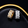 Miniatyrbillede 4 af 5: Guld Sølv Iced Out Cubansk Ring Til Mænd Hip Hop Prong Indstilling Bling Cubic Zirconia Ringe Punk Style Charm Smykker Gave Gold