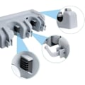 Miniatyrbillede 3 af 5: Lysegrå 4-krog 5-krog sort kortbold Multifunktionel plastmoppeholder Kort Sædekrog Køkkenopbevaringsstativ