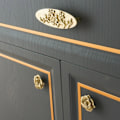 Miniatyrbillede 2 af 5: Vintage Flower Shape Skab Skuffe Knopper Garderobe Kommode Drop Pull For Home