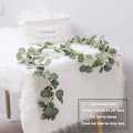 Miniatyrbillede 2 af 5: 2 meter hængende frosteukalyptusblade 1 simuleringsplante eukalyptusblad runde rattan pil vin eukalyptus blade