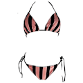 Miniatyrbild 2 av 4: Kvinnor Sexig Bikinithong Set Vadderade Push Up Badkläder Striped Black Brown L