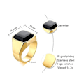 Miniatyrbilde 3 av 5: Mannlige Punk Rock Glatt 316l rustfritt stål Cubic Zircon Ring For Menn Hip Hop Party Mannlige Bryllupssmykker Black red