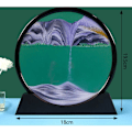 Miniatyrbillede 5 af 5: Quicksand Art 3D Rund Glas Quicksand Landskab, Kontorindretning, Sort Lilla, 7 tommer