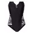 Miniatyrbilde 4 av 5: Plus Size Dame Zebra Print Badedrakt Kostyme Strandtøy 3XL