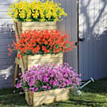 Miniatyrbillede 4 af 5: 8 bundter udendørs kunstige falske blomsterbuske UV-resistente planter, falsk plastgrønt til Indo