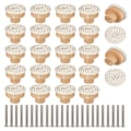 Miniatyrbilde 1 av 5: Rotting rundt trehåndtak dekorative skap Boho møbler bleached 24pcs