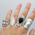 Miniatyrbild 2 av 5: 4st/ set Bohemian Style Unisex Ring Slitstark Lättvikt Super Cool Fidget Ring För Fest
