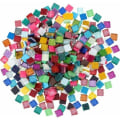 Miniatyrbillede 1 af 5: Mosaik 400 stykker/ 300 g Mosaikfliser Assorterede farver Glans Krystal Mosaik Boligdekoration til gør-det-selv-håndværk, Firkantet,